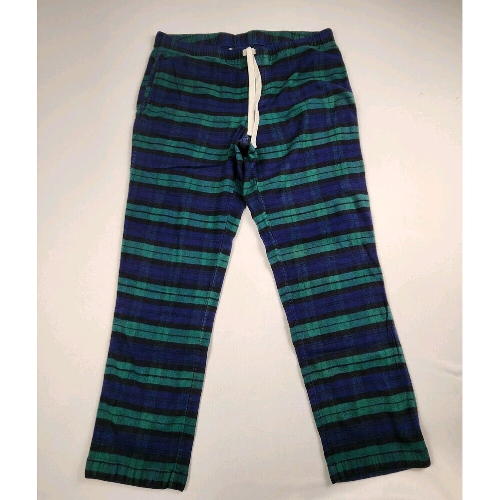 Vineyard Vines Pajama Pants Blue/Green Plaid Flannel Pockets Men Size L Lounge